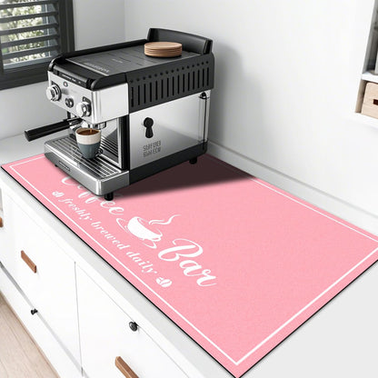 Fashion Coffee Mat, Dish Drying Mat 17" x 32" Pink