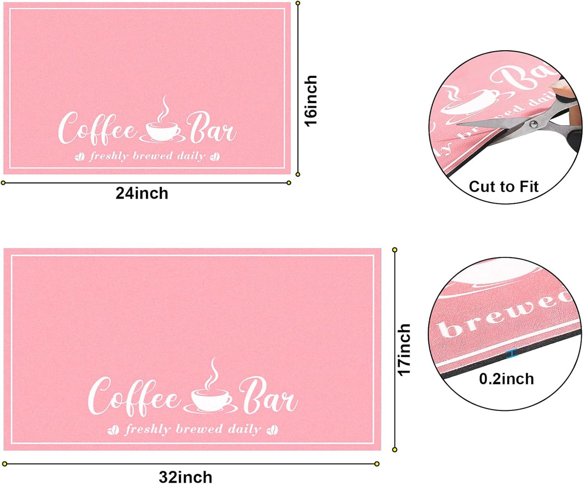 Fashion Coffee Mat, Dish Drying Mat 17" x 32" Pink