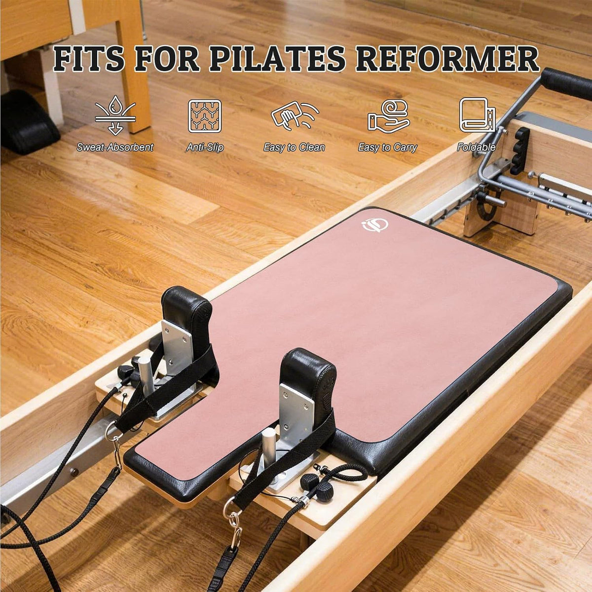 Non-Slip Pilates Reformer Mat Towel, 1.2 mm Thick, 39 x 24 inch