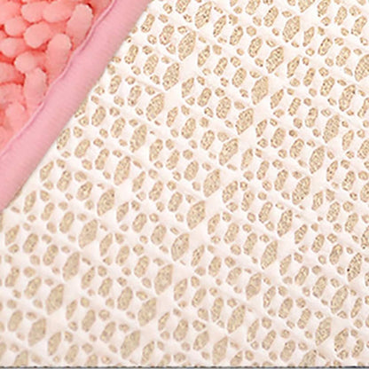 Rectangle Sloid Bath Rug Mat Soft Absorbent Plush Chenille Shower Mat Microfiber Bathroom Rug Non-Slip Machine Washable Shag Rugs Carpet for Door Bedroom, Bathtub, Pink, 18"x28"