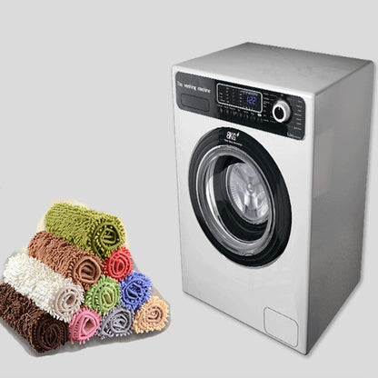 Rectangle Sloid Bath Rug Mat Soft Absorbent Plush Chenille Shower Mat Microfiber Bathroom Rug Non-Slip Machine Washable Shag Rugs Carpet for Door Bedroom, Bathtub, Pink, 18"x28"