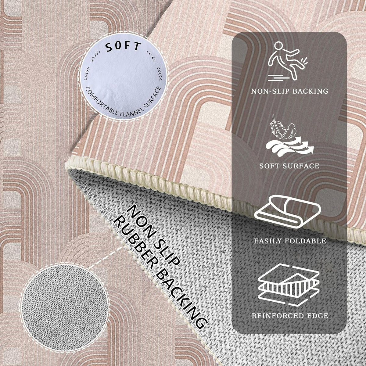 Abstract Geometric Rug for Bedroom, Modern Neutral Rugs, 5x7 Area Rugs