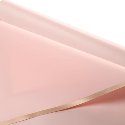 30 Sheets Pink Gold Edge Flower Bouquet Wrapping Paper，Florist Supplies Fully Water-Resistant Floral Bouquet Wrapping Paper Bouquet Accessorie，Flower Shop Packaging Pape for DIY Gift Wedding Birthday