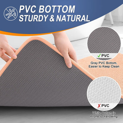 Thick Memory Foam Bathroom Rugs 30x20, Absorbent Bath Mat, Peach