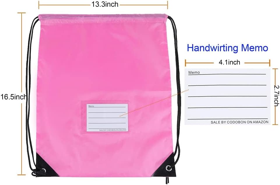 30 Pack Drawstring Bags,Bulk Draw String Backpack, Gym Sports Cinch Bag Sackpack for Women Men, Pink