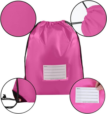 30 Pack Drawstring Bags,Bulk Draw String Backpack, Gym Sports Cinch Bag Sackpack for Women Men, Pink