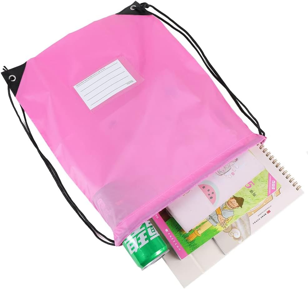 30 Pack Drawstring Bags,Bulk Draw String Backpack, Gym Sports Cinch Bag Sackpack for Women Men, Pink