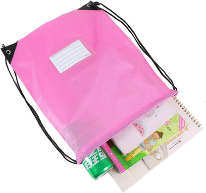 30 Pack Drawstring Bags,Bulk Draw String Backpack, Gym Sports Cinch Bag Sackpack for Women Men, Pink