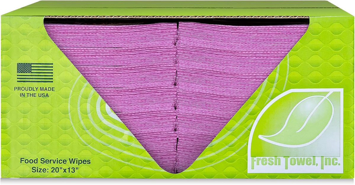 Pink Foodservice Towels, 200 Count, 13x20 Cleaning Wipes