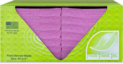 Pink Foodservice Towels, 200 Count, 13x20 Cleaning Wipes