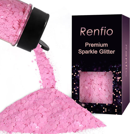 Matte Pink Chunky Glitter,1.76oz/50g Mixed Pink Resin Glitter