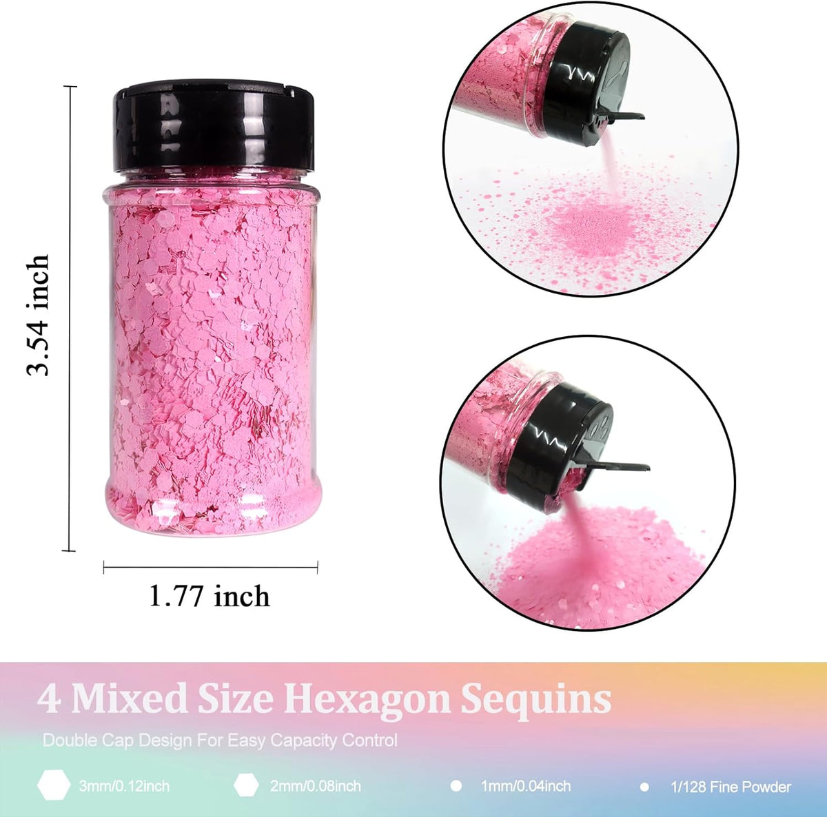 Matte Pink Chunky Glitter,1.76oz/50g Mixed Pink Resin Glitter