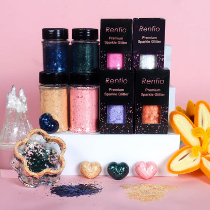 Matte Pink Chunky Glitter,1.76oz/50g Mixed Pink Resin Glitter