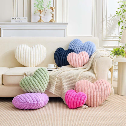 Heart Pillows Heart Decorative Pillow Soft Fluffy Heart Shaped Dusty Pink Throw Pillows with Faux Rabbit Fur Aesthetic Room Decor Cute Small Pillow for Valentines Mother's Day