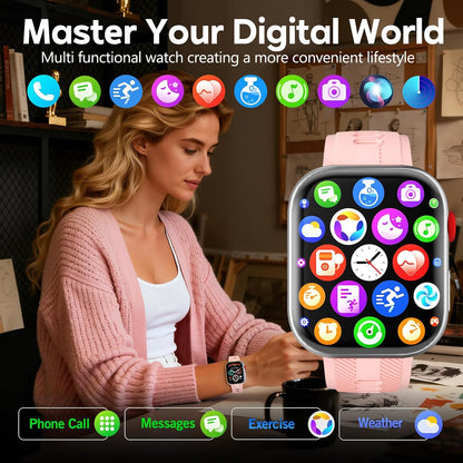 Smart Watch for Women&Men, 1.88" HD Smartwatch(Answer/Make Calls), Fitness Watch with Heart Rate/Sleep/IP68 Waterproof/120+Sports Modes,Bluetooth Call &Music Control-Pink