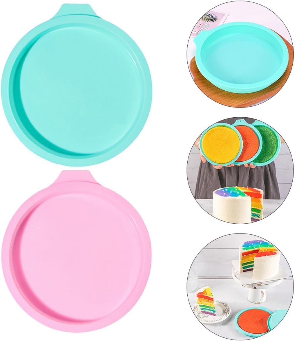 4pcs Rainbow Cake Molds Silicone round Baking Pans for Layer Cakes