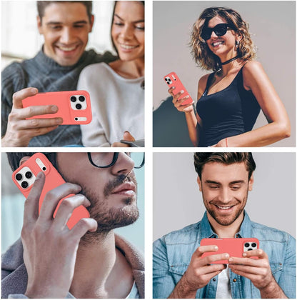Compatible with iPhone 17 Pro Max Case, Shockproof Liquid Silicone Protective Phone Case with Soft Anti-Scratch Microfiber Lining Ultra Slim Drop Protection Phone Cover (Peach)
