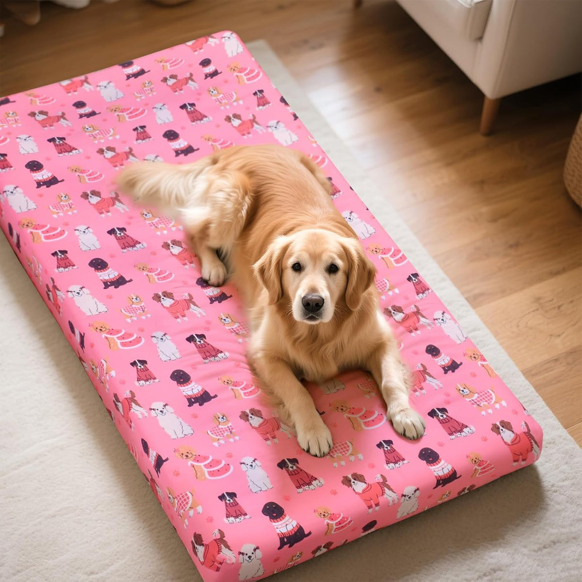 Replacement Dog Bed Covers Elastic Edged Washable 52" x 28" x 6"