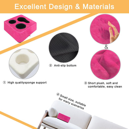 Couch Cup Holder Pillow Tray! Keep Drinks Hand Reach and KeepTemp, Prevent Spills and Use Anywhere. Cup Holder for Couch, Bed, Car, Courtyard, Park, Beach. Pink