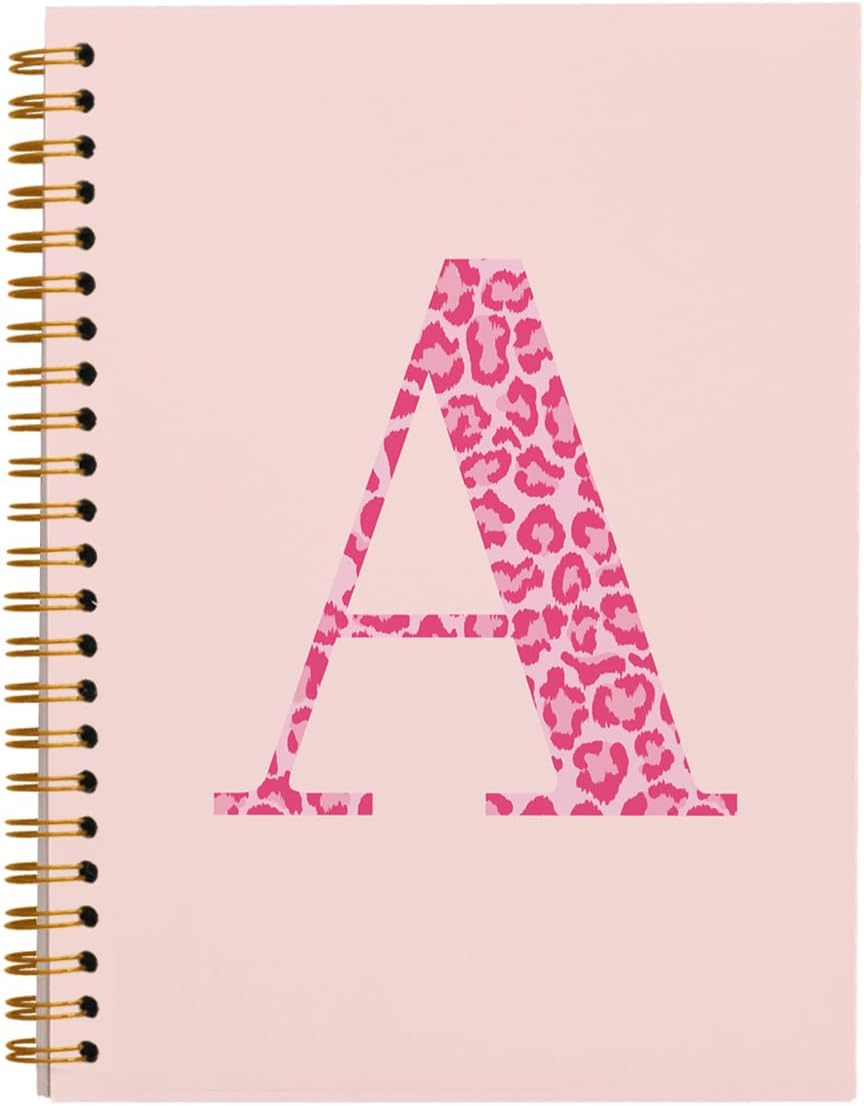 Pink Cheetah Leopard Initial A Notebook Journal for Women Teen Girls