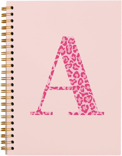 Pink Cheetah Leopard Initial A Notebook Journal for Women Teen Girls