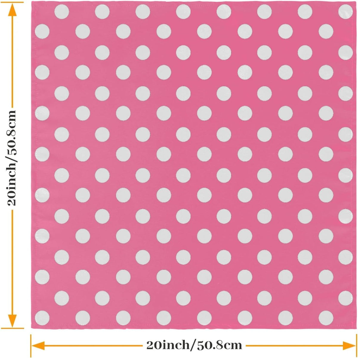 Pink Polka Dot Cloth Napkins 20 x 20 Inch Dinner Napkin for Indoor Outdoor Restaurant Lunch Party Decor, Soft Reusable Washable, Set of 4