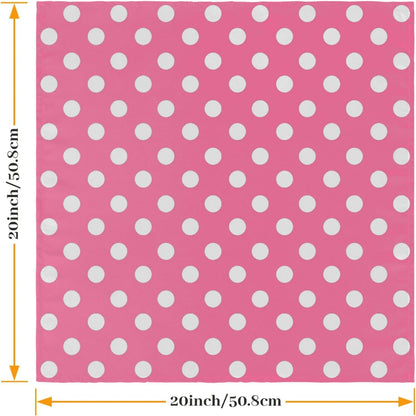 Pink Polka Dot Cloth Napkins 20 x 20 Inch Dinner Napkin for Indoor Outdoor Restaurant Lunch Party Decor, Soft Reusable Washable, Set of 4