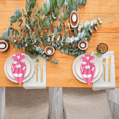 Pink Polka Dot Cloth Napkins 20 x 20 Inch Dinner Napkin for Indoor Outdoor Restaurant Lunch Party Decor, Soft Reusable Washable, Set of 4