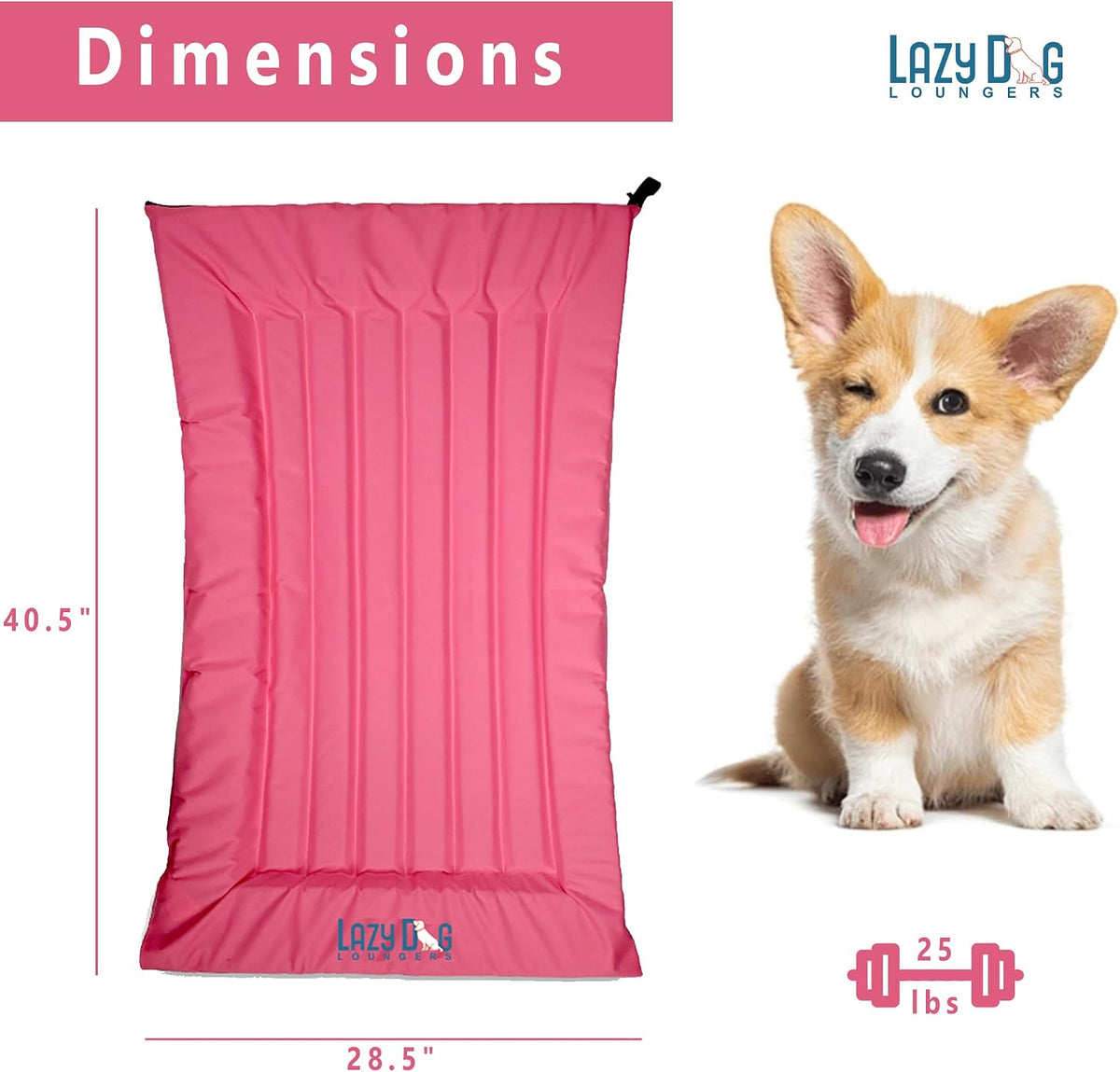 Dog Pool Float, Raft for Dogs and Pets - Semi-Submersible to Keep Your Dog Cool - Lake, Pool, River and Boat (Small, Pink)