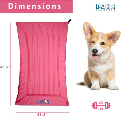Dog Pool Float, Raft for Dogs and Pets - Semi-Submersible to Keep Your Dog Cool - Lake, Pool, River and Boat (Small, Pink)
