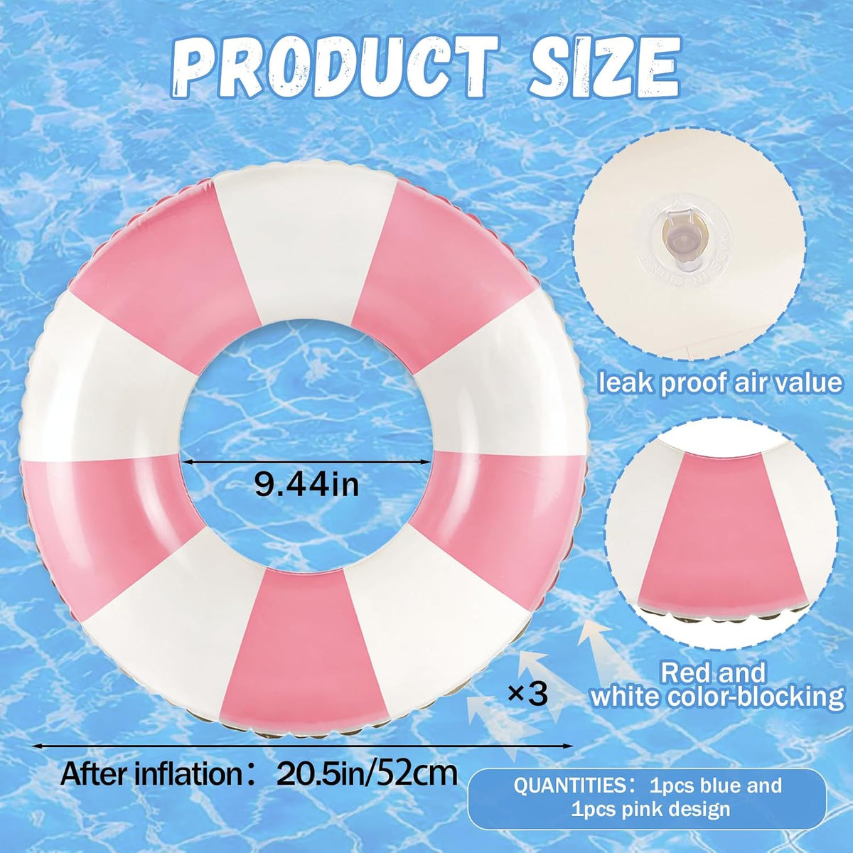 Classic Striped Pool Floats for Adult