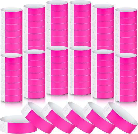 1200 Pack Paper Wristbands,Pink