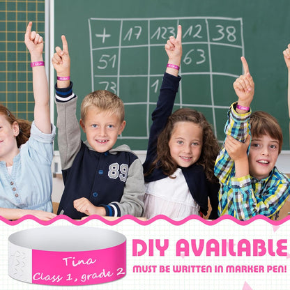 1200 Pack Paper Wristbands,Pink