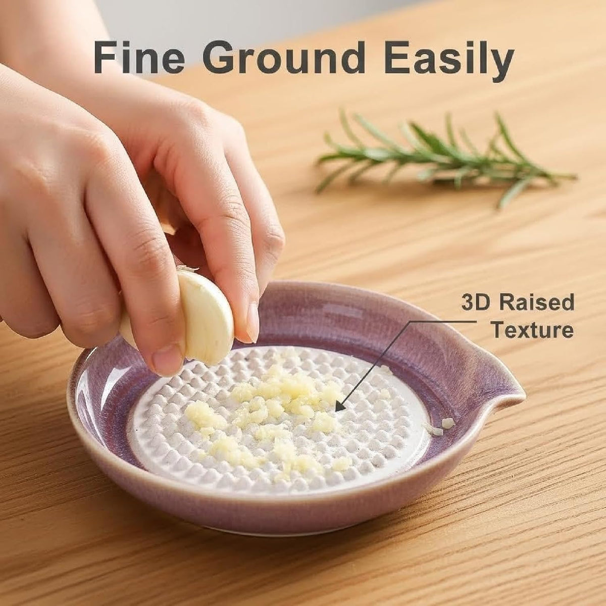 Premium Ceramic Garlic Grater Plate | Non-Slip Gradient Dish with Spout | Versatile Tool for Grating Garlic, Ginger, Cheese, Chocolate, Fruits & Vegetables | Kitchen Essential (Pink)