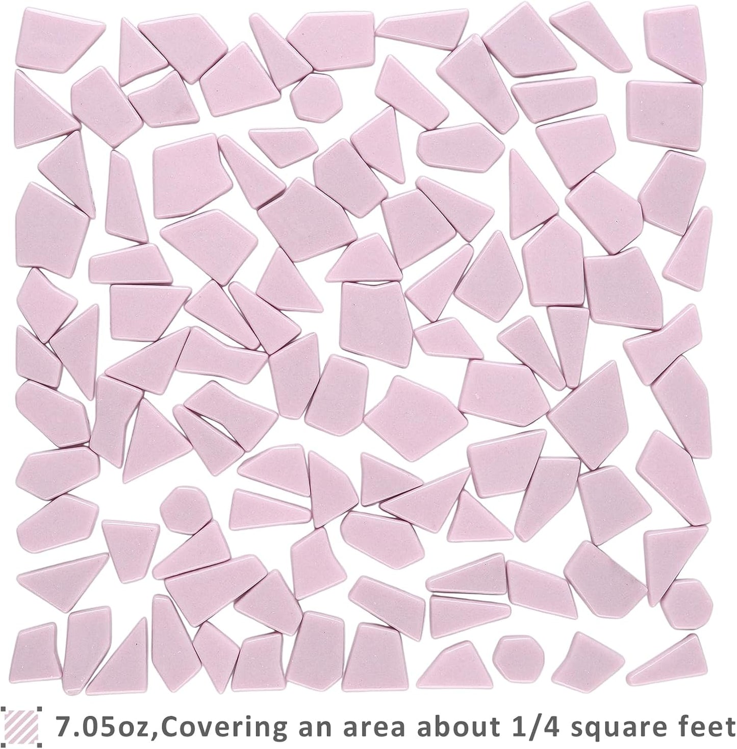 Pink Glass Mosaic Tiles for Crafts Bulk,200g Broken Glass Pieces for DIY Mosaic Art Decor,Garden Mosaic Supplies