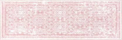 Hallway Runner 2x6 ft, Pink Vintage Shaggy Soft Kitchen Rug