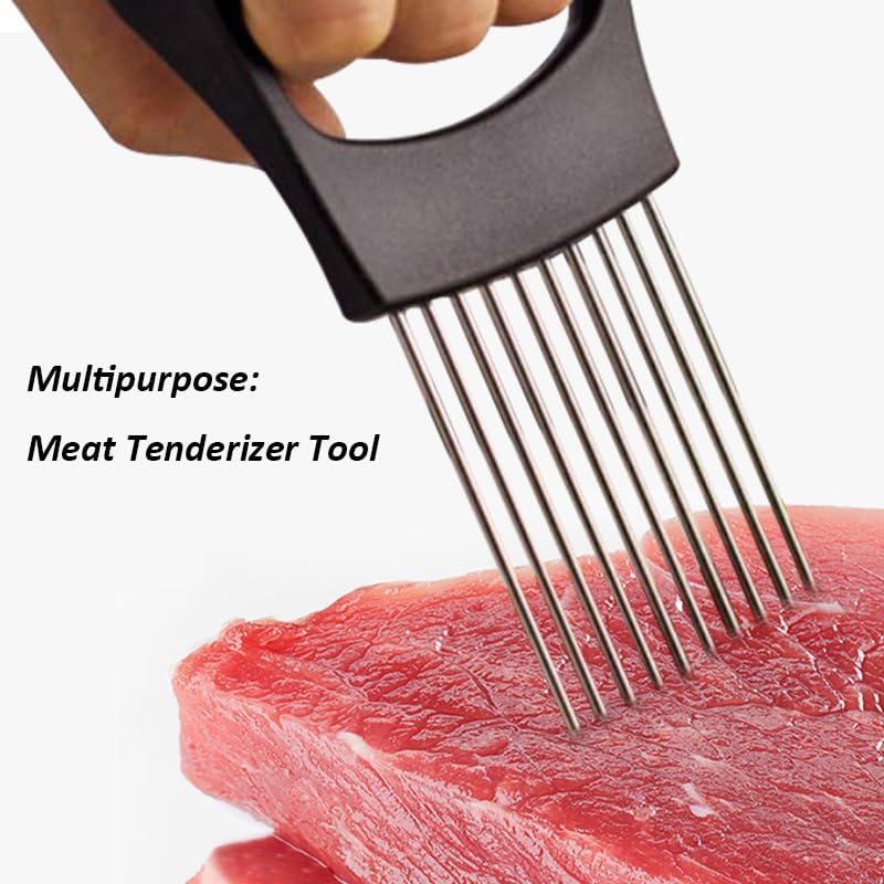 Onion Holder Lemon Slicer Cutter for Food & Veggies, Vegetable Chopper Assistant Tool for Meat, Potato & Tomato (Pink, 1PCS)