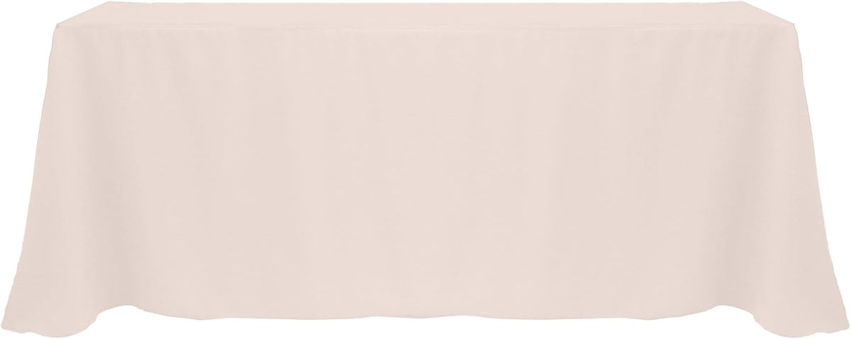 90x120-Inch Rectangular Polyester Tablecloth, Ice Peach