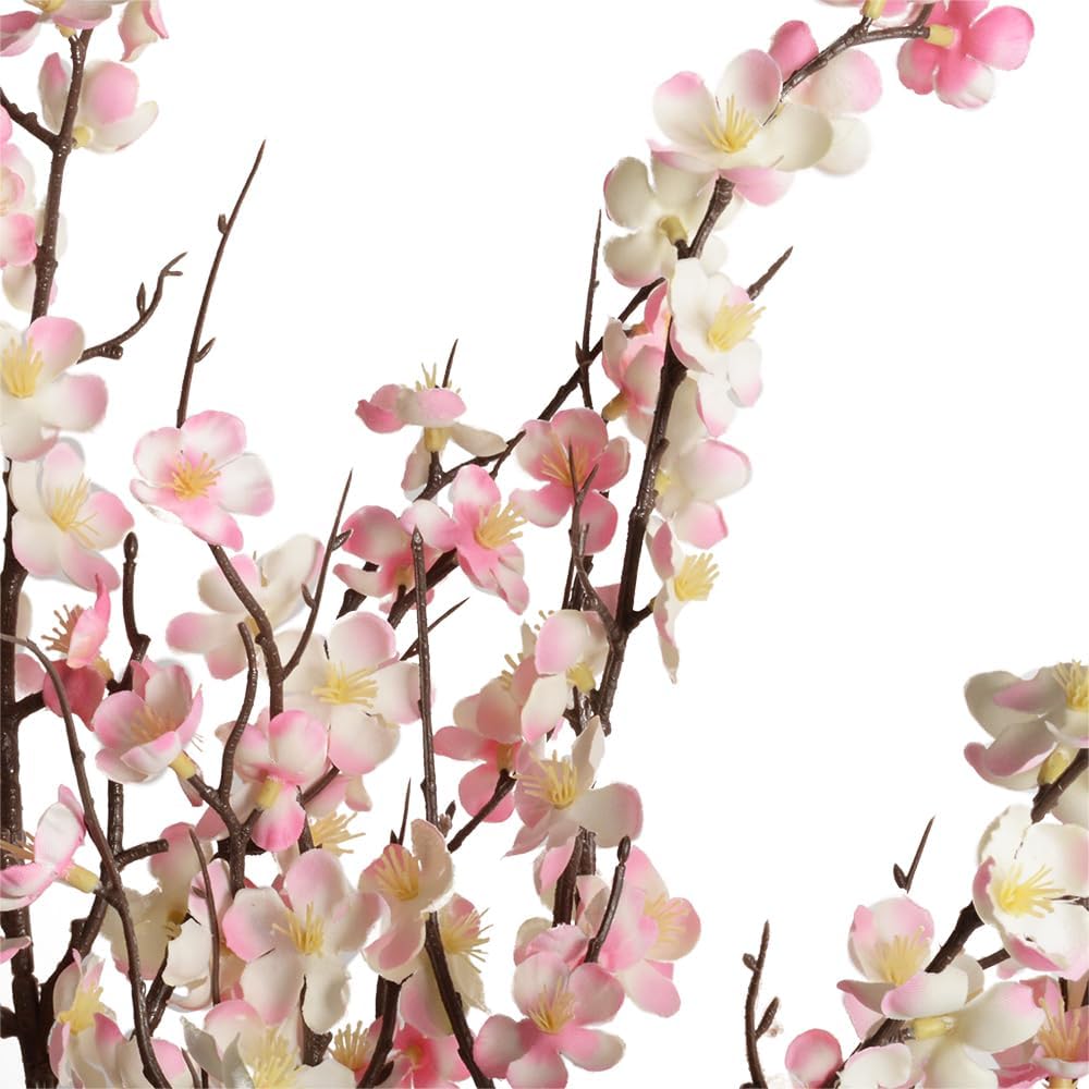5Pcs Silk Cherry Blossom Branches 39'' Artificial Flowers Faux Cherry Blossom Stems for Vase Summer Spring Wedding Decor (5, Pink)