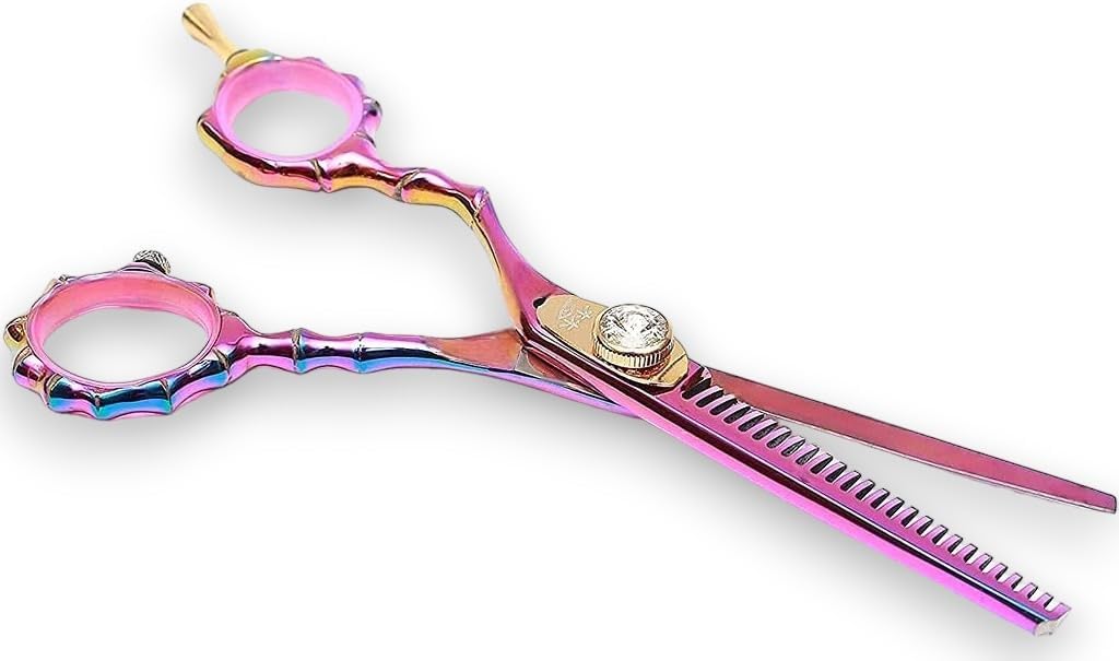 Left-Handed 5.5" Razor Edge Barber Hair Scissors - Pink Titanium Coated