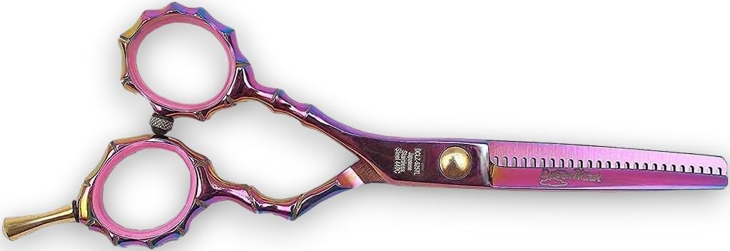 Left-Handed 5.5" Razor Edge Barber Hair Scissors - Pink Titanium Coated