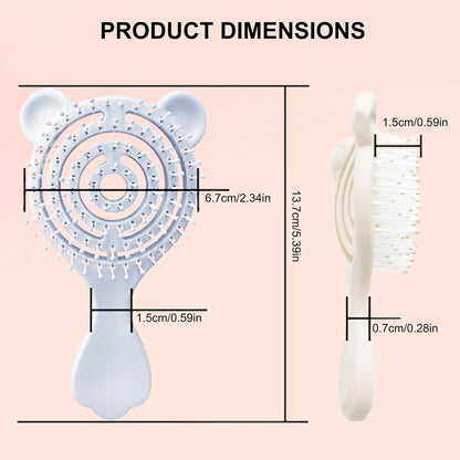 Cat-Ear Design Puppy Brush, Gentle Soft-Bristle Small Dogs Plastic Detangling Grooming Tool, Fit for Yorkie Shih Tzu Maltese Maltipoo (Light Pink)