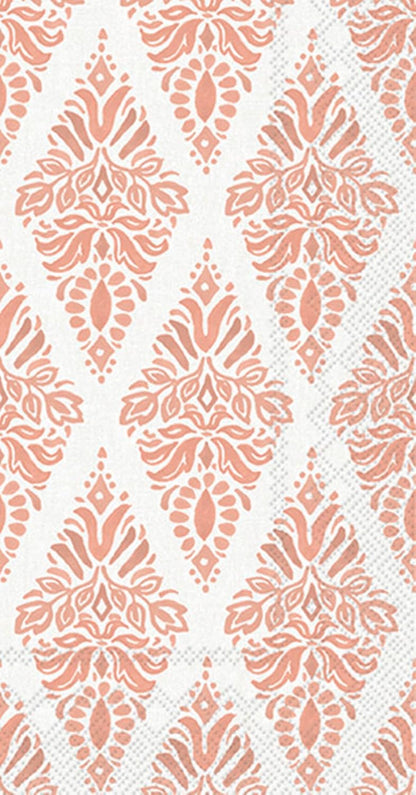 IHR Ideal Home Range Dinner Napkins Disposable 3-Ply Paper Hand Towels, 8.25" x 4.5", Soft Petals (Peach), 16-Count