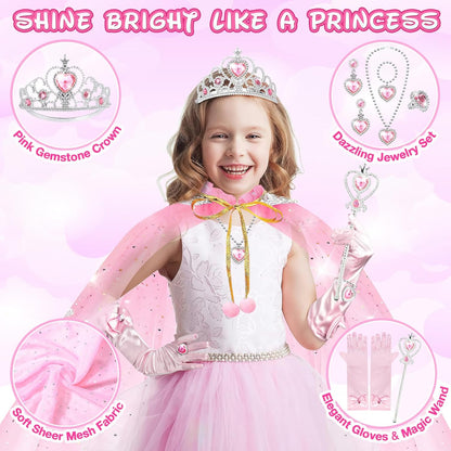 Tea Party Set for Little Girls, 63PCS Pretend Play Toys & Princess Dress Up