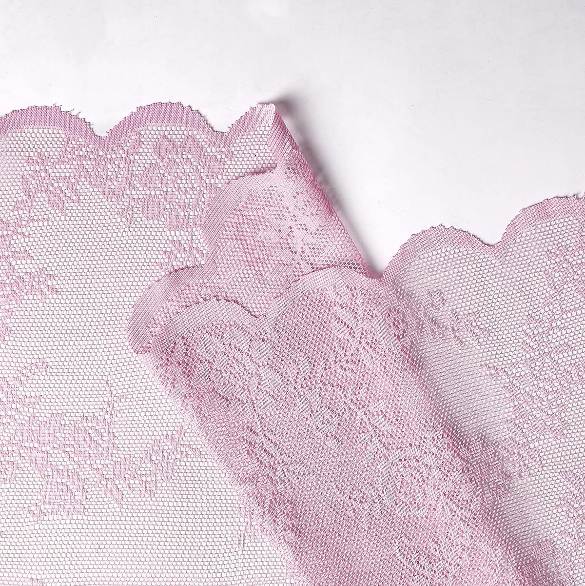 Pink Lace Sheer Curtains for Bedroom 55 x 54 Inch Farmhouse French Floral Rose Lace Curtain Panels Durable Flower Embeoidered Window Treatment Drapes for Living Room Bedroom Holiday, Set of 2