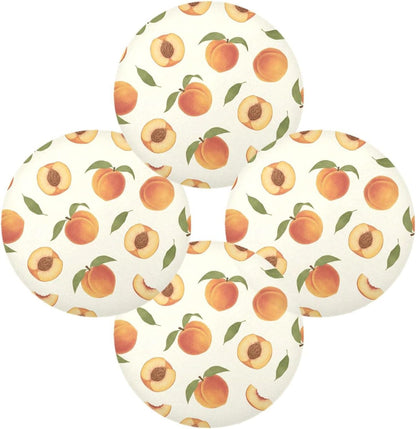 15 inch Peaches Pattern Round Placemats 4 PCS Non Slip Heat Resistant Table Mats for Kitchen Dining Party Table Indoors & Outdoors Decor