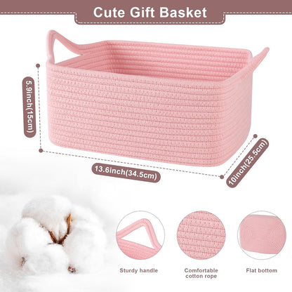 Gift Basket Empty with Handle, Small Woven Baskets for Gifts Empty