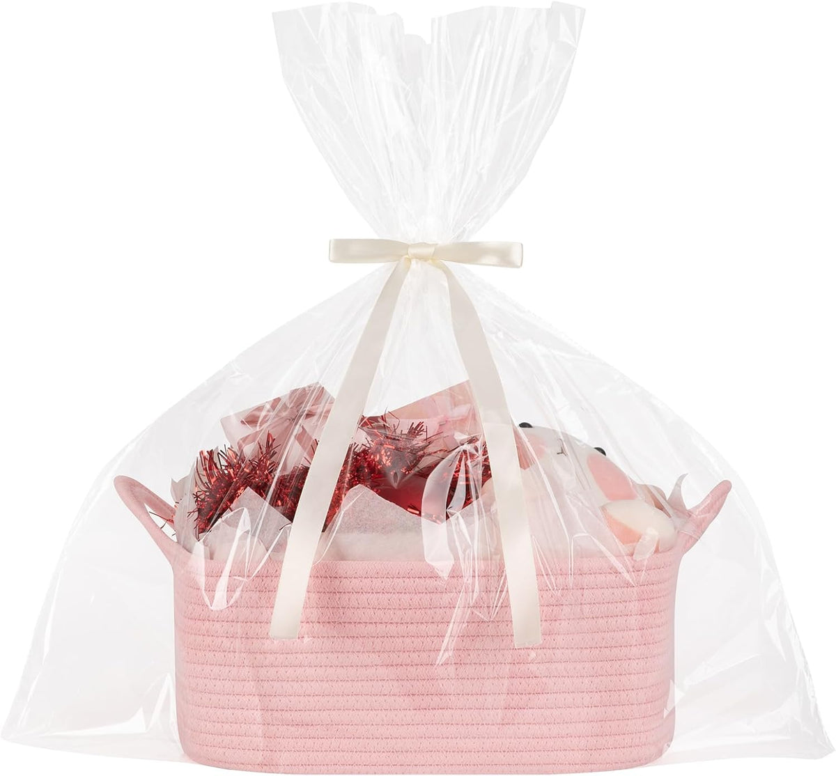 Gift Basket Empty with Handle, Small Woven Baskets for Gifts Empty