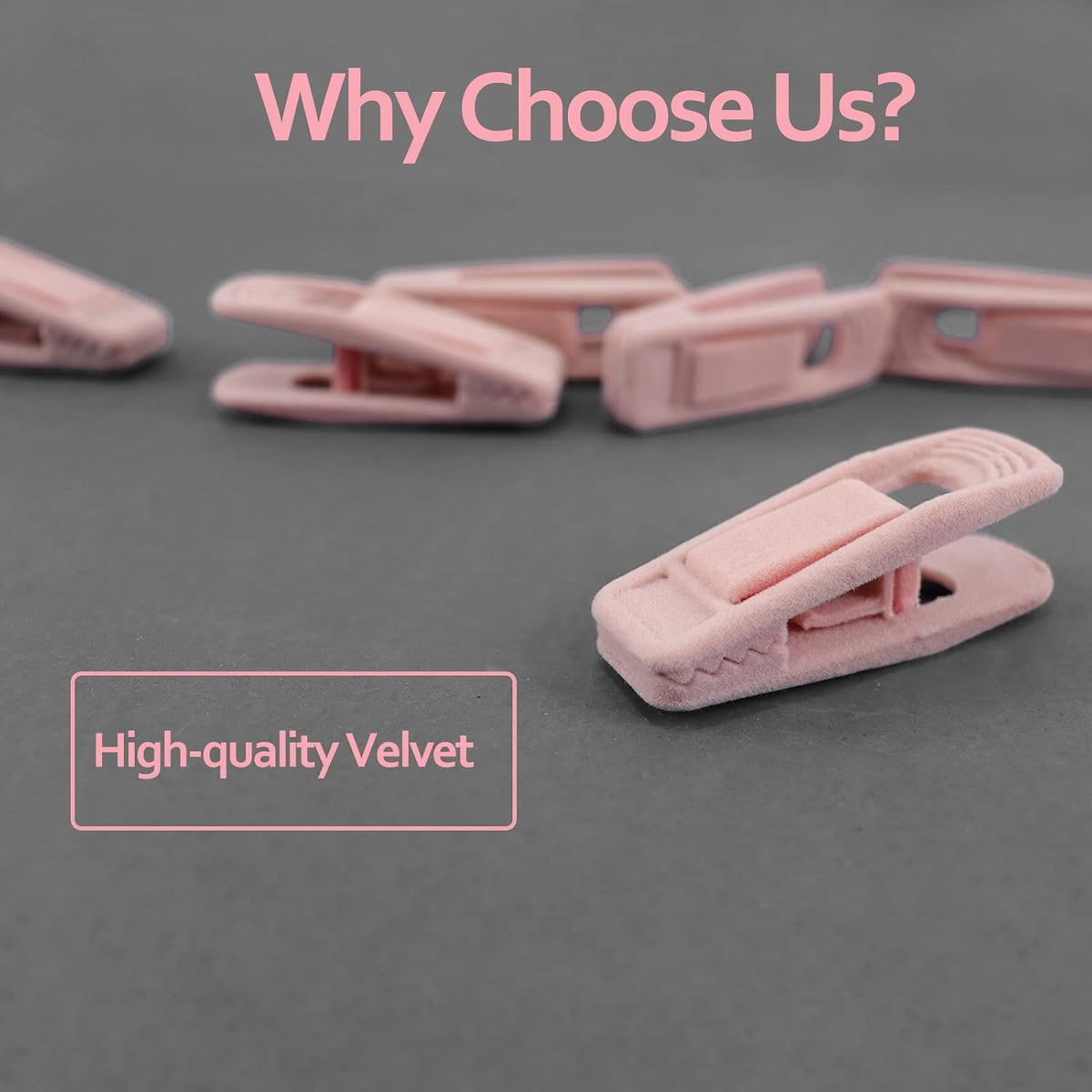 Velvet Hangers Clips for Thin Hangers(20 Pcs, Light Pink)