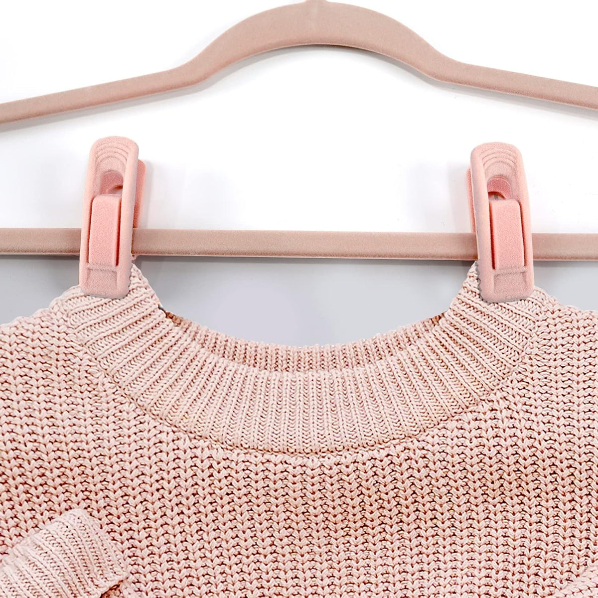 Velvet Hangers Clips for Thin Hangers(20 Pcs, Light Pink)